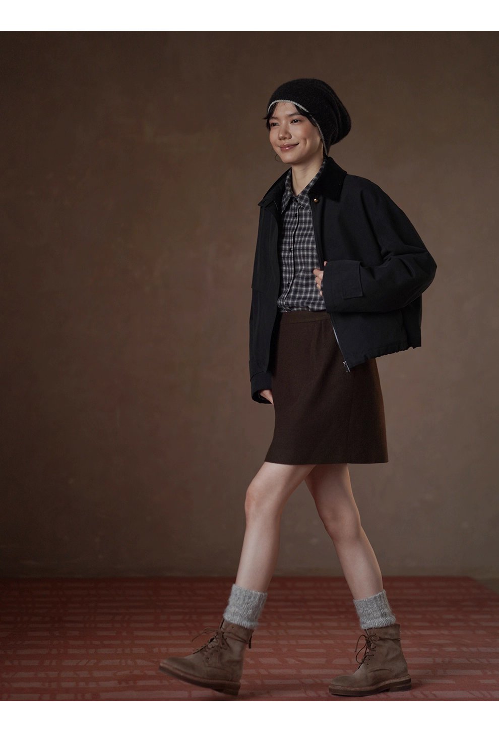 搭配公式含羊毛呢料A字後牛筋鬆緊高腰顯瘦短款半身裙女,搭配公式含羊毛呢料A字後牛筋鬆緊高腰顯瘦短款半身裙女,HBEW2024,搭配公式含羊毛呢料A字後牛筋鬆緊高腰顯瘦短款半身裙女,A字裙型,羊毛混紡