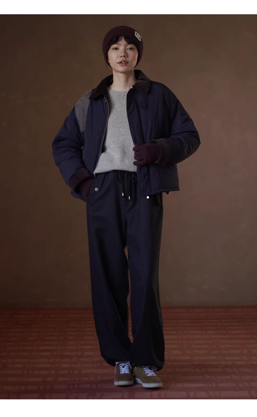 跳蚤市集復古撞色麂皮拼接燈芯絨翻領微寬鬆棉服短外套,跳蚤市集復古撞色麂皮拼接燈芯絨翻領微寬鬆棉服短外套,HBEW5101,跳蚤市集復古撞色麂皮拼接燈芯絨翻領微寬鬆棉服短外套,復古造型,保暖舒適