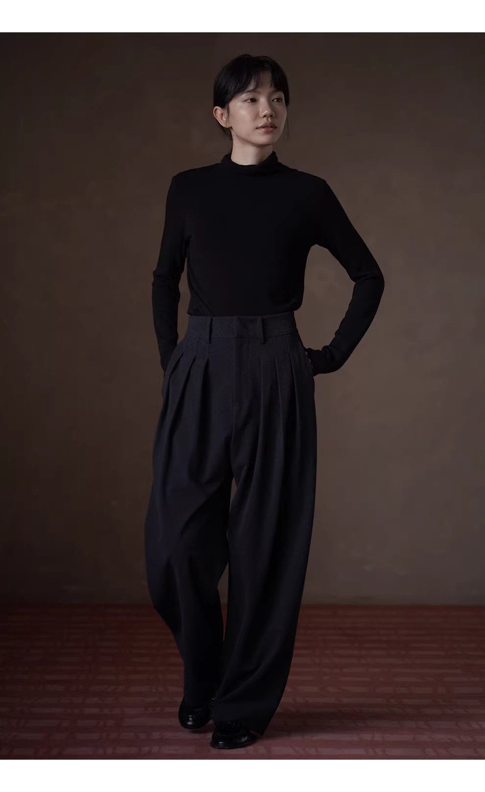 通勤協議毛感呢料寬鬆西裝褲高腰顯瘦直筒不挑人長褲女,通勤協議毛感呢料寬鬆西裝褲高腰顯瘦直筒不挑人長褲女,HBEW3046,通勤協議毛感呢料寬鬆西裝褲高腰顯瘦直筒不挑人長褲女,高腰壓摺,毛呢面料