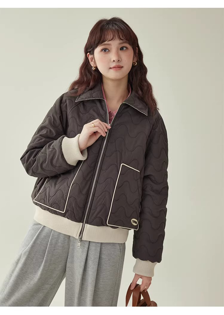 時尚雙面穿間棉絎繡外套女冬季新款百搭長袖上衣,時尚雙面穿間棉絎繡外套女冬季新款百搭長袖上衣,HBEW5104,時尚雙面穿間棉絎繡外套女冬季新款百搭長袖上衣,雙面穿,波浪車線