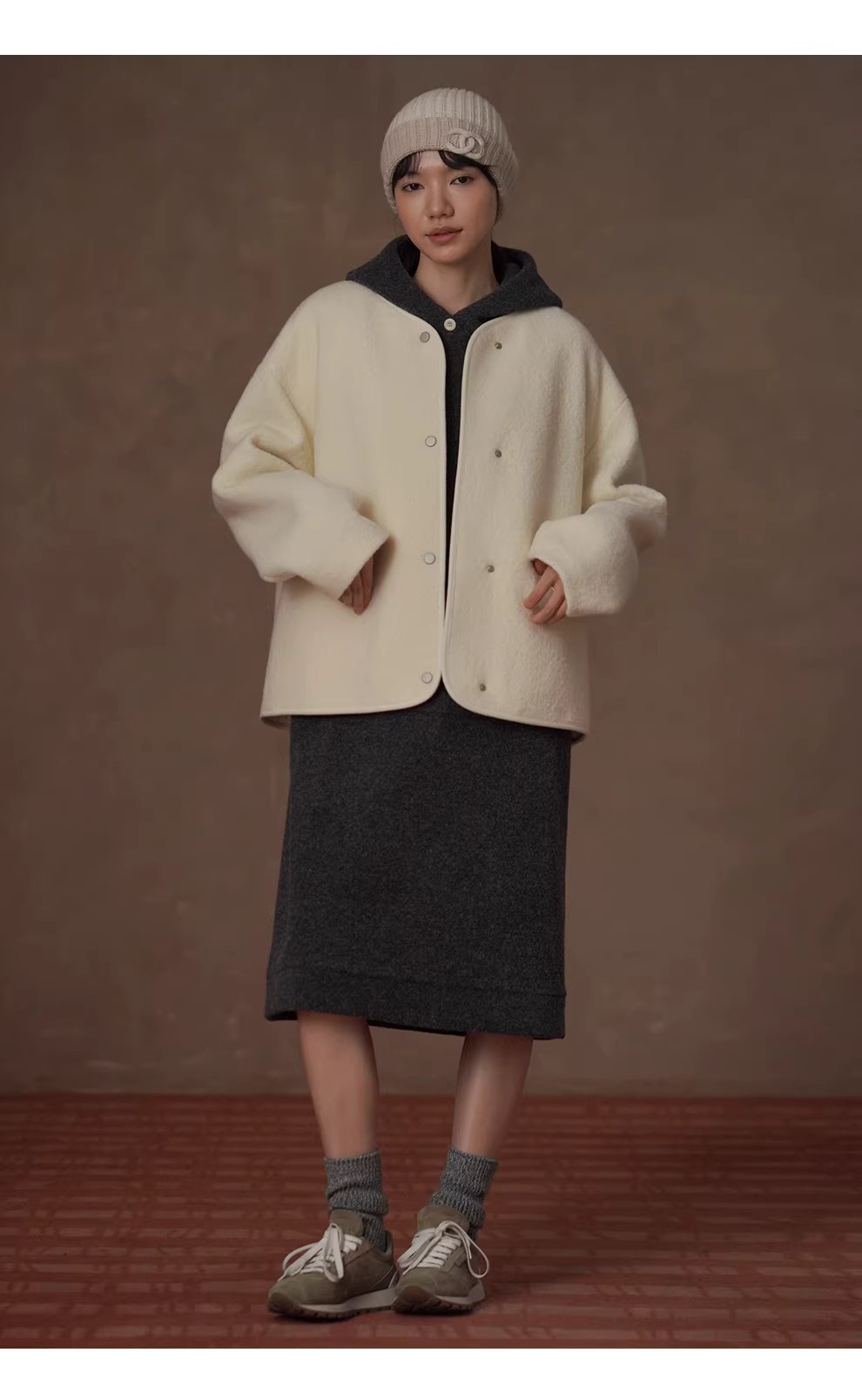 梨形友善羊毛混紡長直筒遮肉顯瘦連帽休閒百搭洋裝,梨形友善羊毛混紡長直筒遮肉顯瘦連帽休閒百搭洋裝,HBEW7064,梨形友善羊毛混紡長直筒遮肉顯瘦連帽休閒百搭洋裝,連帽洋裝,親膚保暖