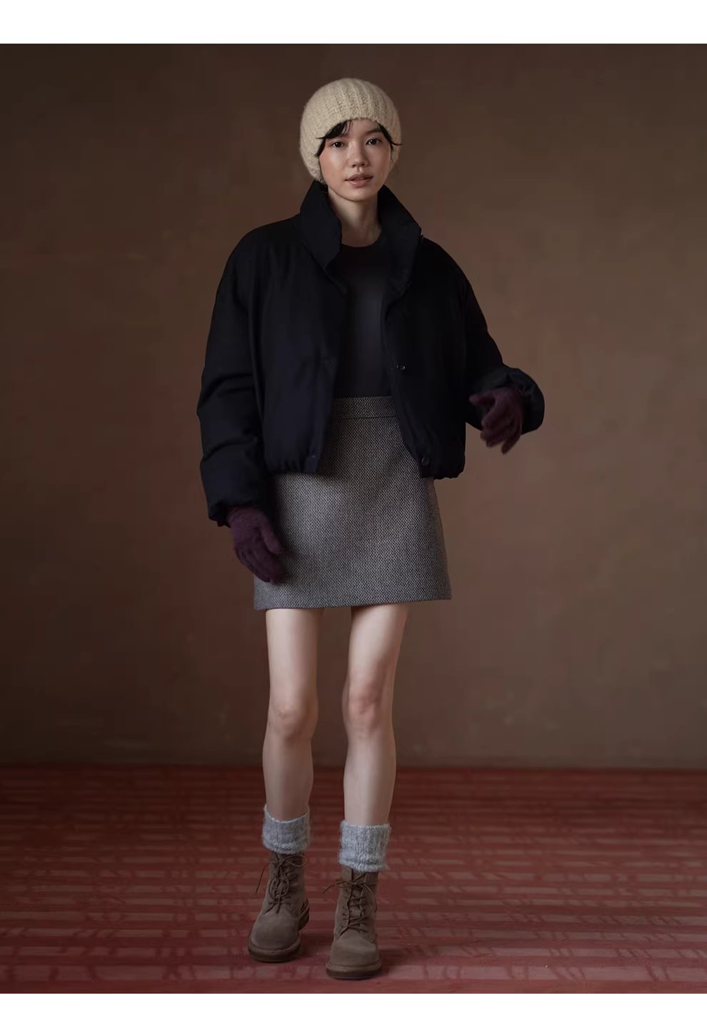 50羊毛混紡柔軟質感挺括立領防風保暖棉服短顯瘦外套,50羊毛混紡柔軟質感挺括立領防風保暖棉服短顯瘦外套,HBEW5120,50羊毛混紡柔軟質感挺括立領防風保暖棉服短顯瘦外套,俐落剪裁,羊毛混紡