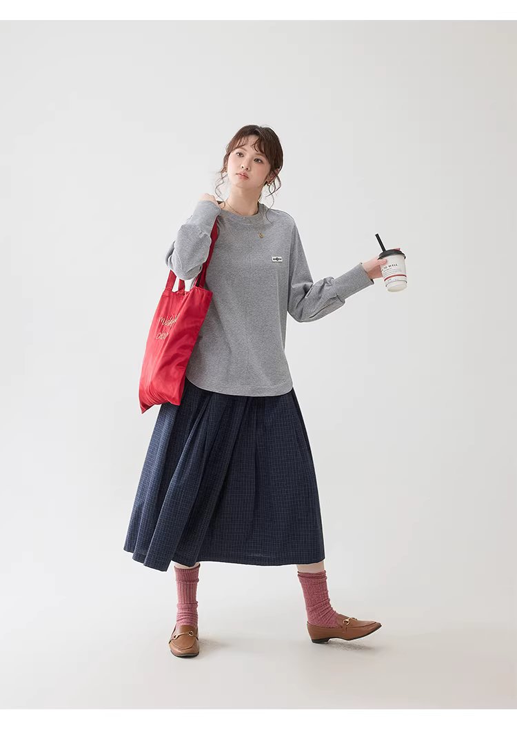 藍格百褶a字純棉半身裙女春季新款鬆緊腰中長裙,藍格百褶a字純棉半身裙女春季新款鬆緊腰中長裙,HBFS2000,藍格百褶a字純棉半身裙女春季新款鬆緊腰中長裙,復古格紋,全棉面料