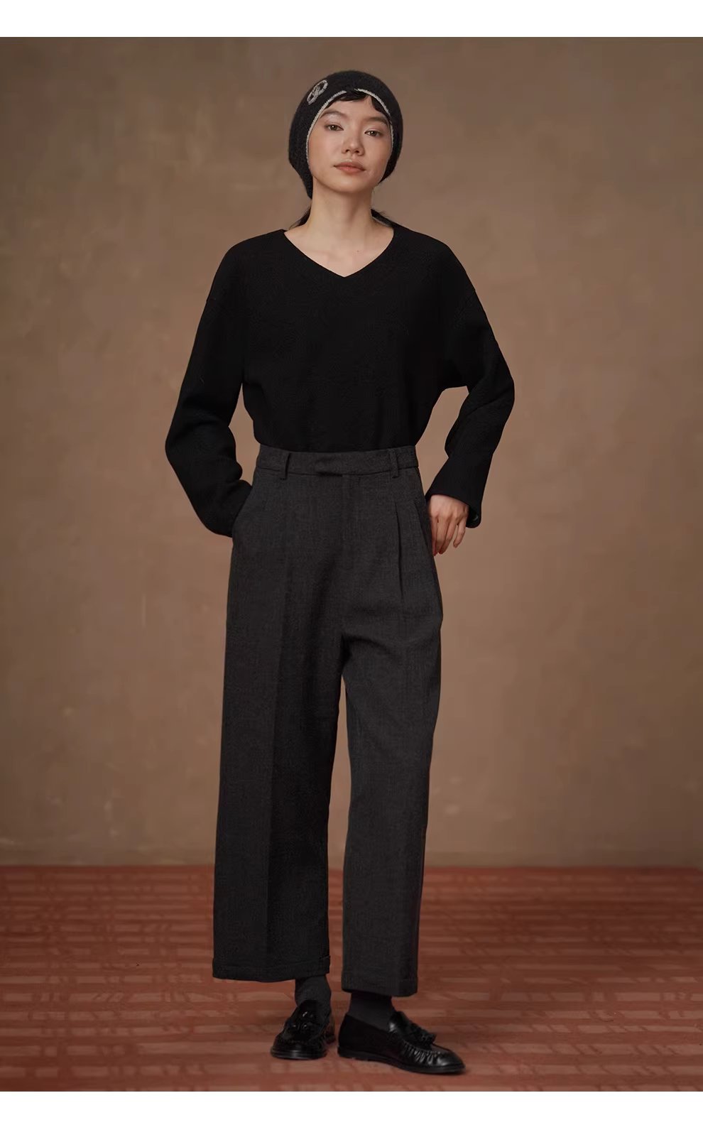 靜奢通勤訂製花灰肌理顯瘦高腰利落直筒折邊西裝長褲女,靜奢通勤訂製花灰肌理顯瘦高腰利落直筒折邊西裝長褲女,HBFS3001,靜奢通勤訂製花灰肌理顯瘦高腰利落直筒折邊西裝長褲女,壓褶收腰,花灰面料