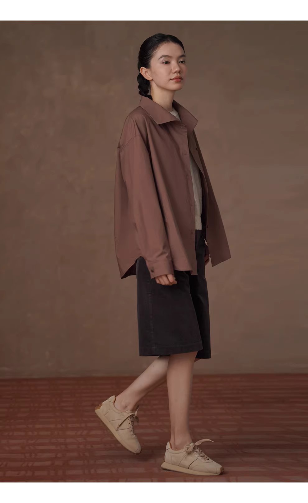 突破基礎大翻領復古寬鬆顯瘦襯衫挺括透氣100棉通勤外套,突破基礎大翻領復古寬鬆顯瘦襯衫挺括透氣100棉通勤外套,HBFS5003,突破基礎大翻領復古寬鬆顯瘦襯衫挺括透氣100棉通勤外套,純棉親膚,版型舒適