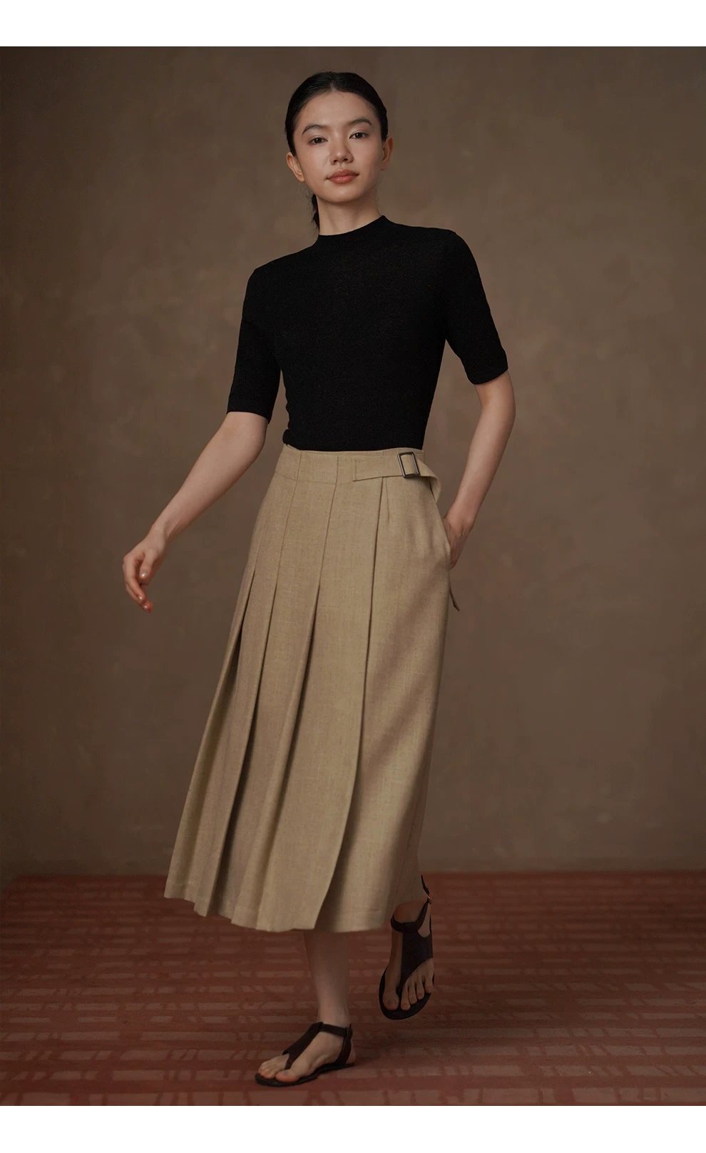 春意濃A字高腰半身裙高支高密挺括立體壓褶顯瘦學院裙,春意濃A字高腰半身裙高支高密挺括立體壓褶顯瘦學院裙,HBFS2007,春意濃A字高腰半身裙高支高密挺括立體壓褶顯瘦學院裙,抗皺耐磨,雅麻紋理