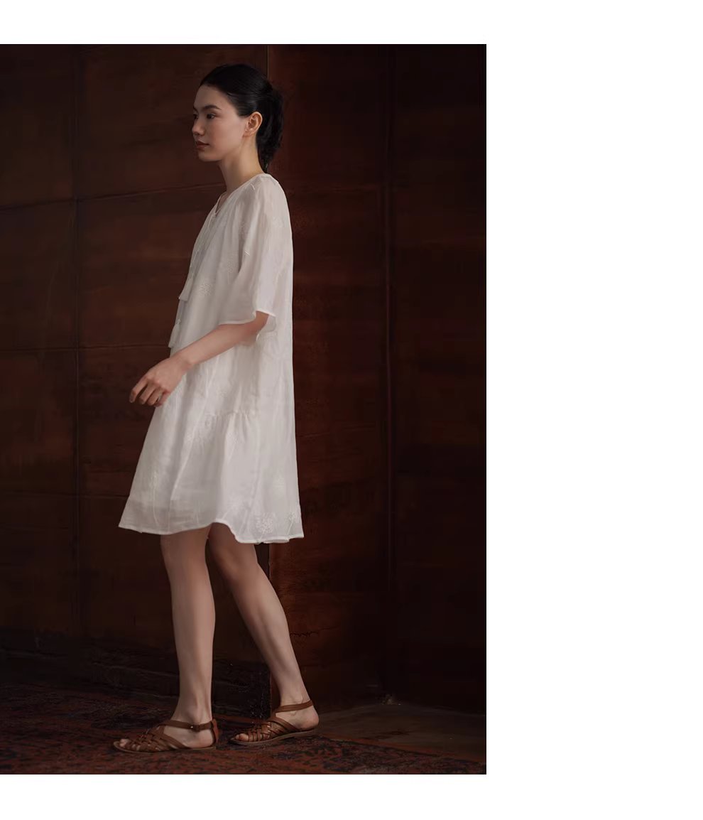 夏日蒲公英訂製全苧麻繡花流蘇繫帶寬鬆度假風洋裝女,夏日蒲公英訂製全苧麻繡花流蘇繫帶寬鬆度假風洋裝女,HBFS7014,夏日蒲公英訂製全苧麻繡花流蘇繫帶寬鬆度假風洋裝女,材質獨特,細膩繡花