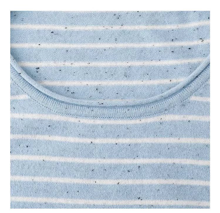 撞色條紋花點捲邊針織衫女春季新款寬鬆長袖上衣,撞色條紋花點捲邊針織衫女春季新款寬鬆長袖上衣,HBFS1043,撞色條紋花點捲邊針織衫女春季新款寬鬆長袖上衣,捲邊衣襬,花點面料