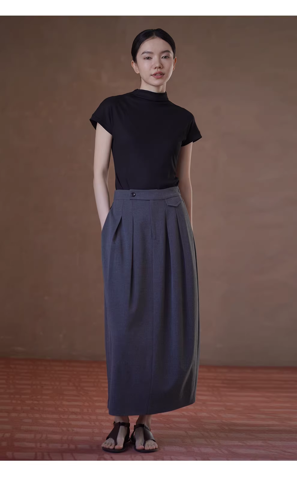 氣質up高彈塑形合身半高領小飛袖基本款顯瘦軟垂通勤T恤,氣質up高彈塑形合身半高領小飛袖基本款顯瘦軟垂通勤T恤,HBFS1060,氣質up高彈塑形合身半高領小飛袖基本款顯瘦軟垂通勤T恤,半高領,修身版型