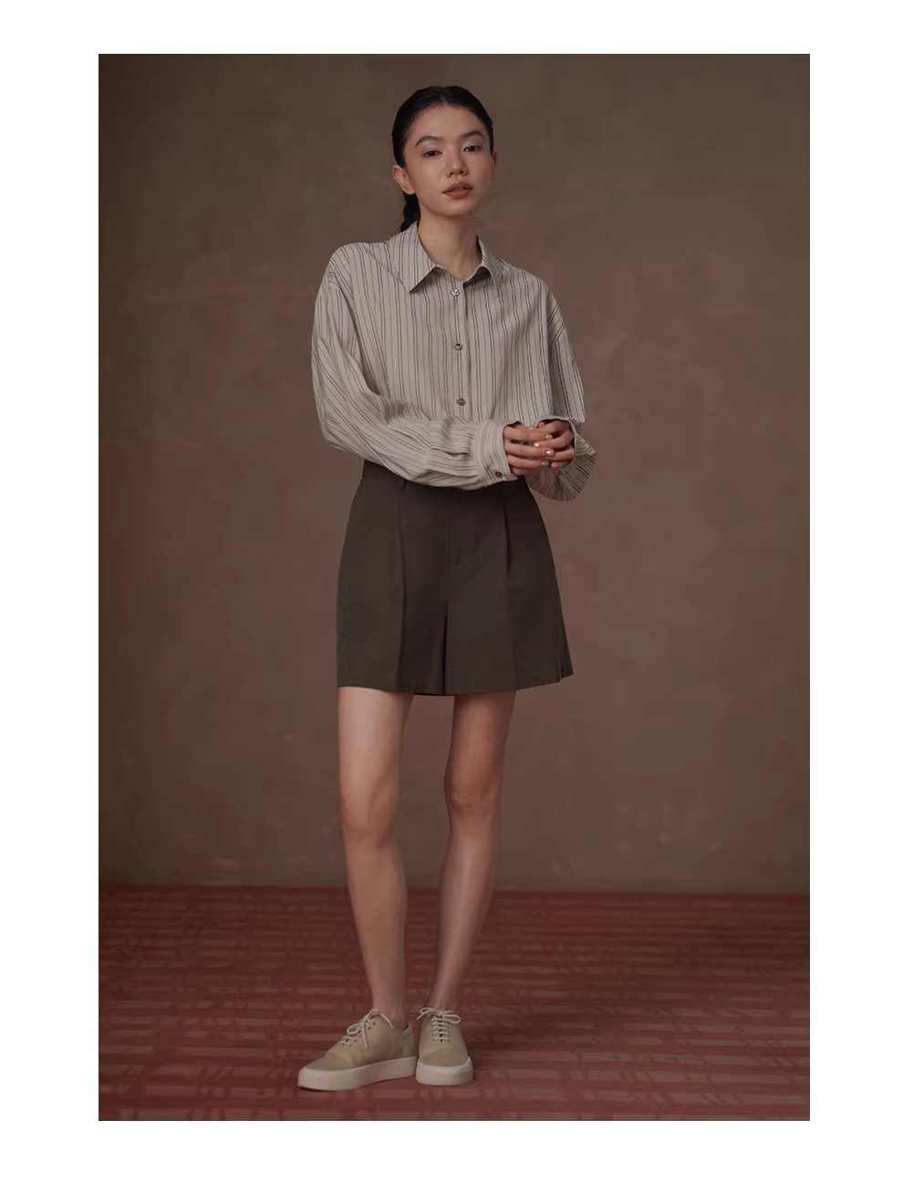 清冷淡人氛圍透氣品質色織條紋寬鬆垂感顯瘦長袖襯衫女,清冷淡人氛圍透氣品質色織條紋寬鬆垂感顯瘦長袖襯衫女,HBFS1064,清冷淡人氛圍透氣品質色織條紋寬鬆垂感顯瘦長袖襯衫女,挺版抗皺,寬鬆落肩