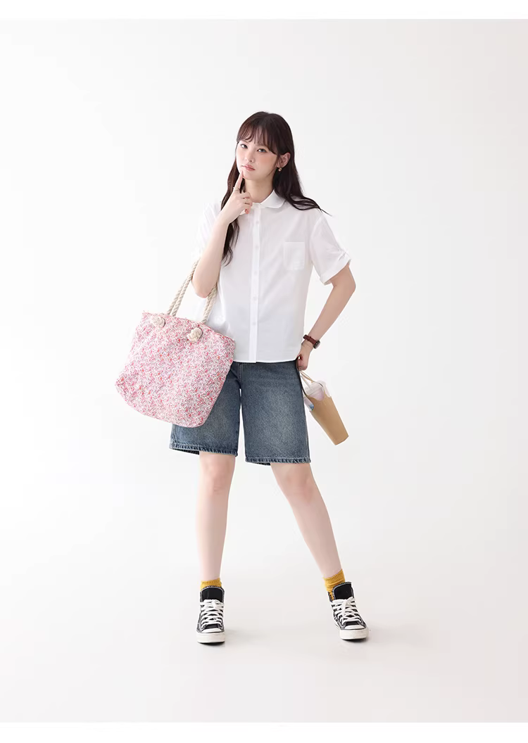 日系白色純棉短袖襯衫女夏季新款基本款寬鬆上衣,日系白色純棉短袖襯衫女夏季新款基本款寬鬆上衣,HBFS1084,日系白色純棉短袖襯衫女夏季新款基本款寬鬆上衣,日系清新,全棉面料