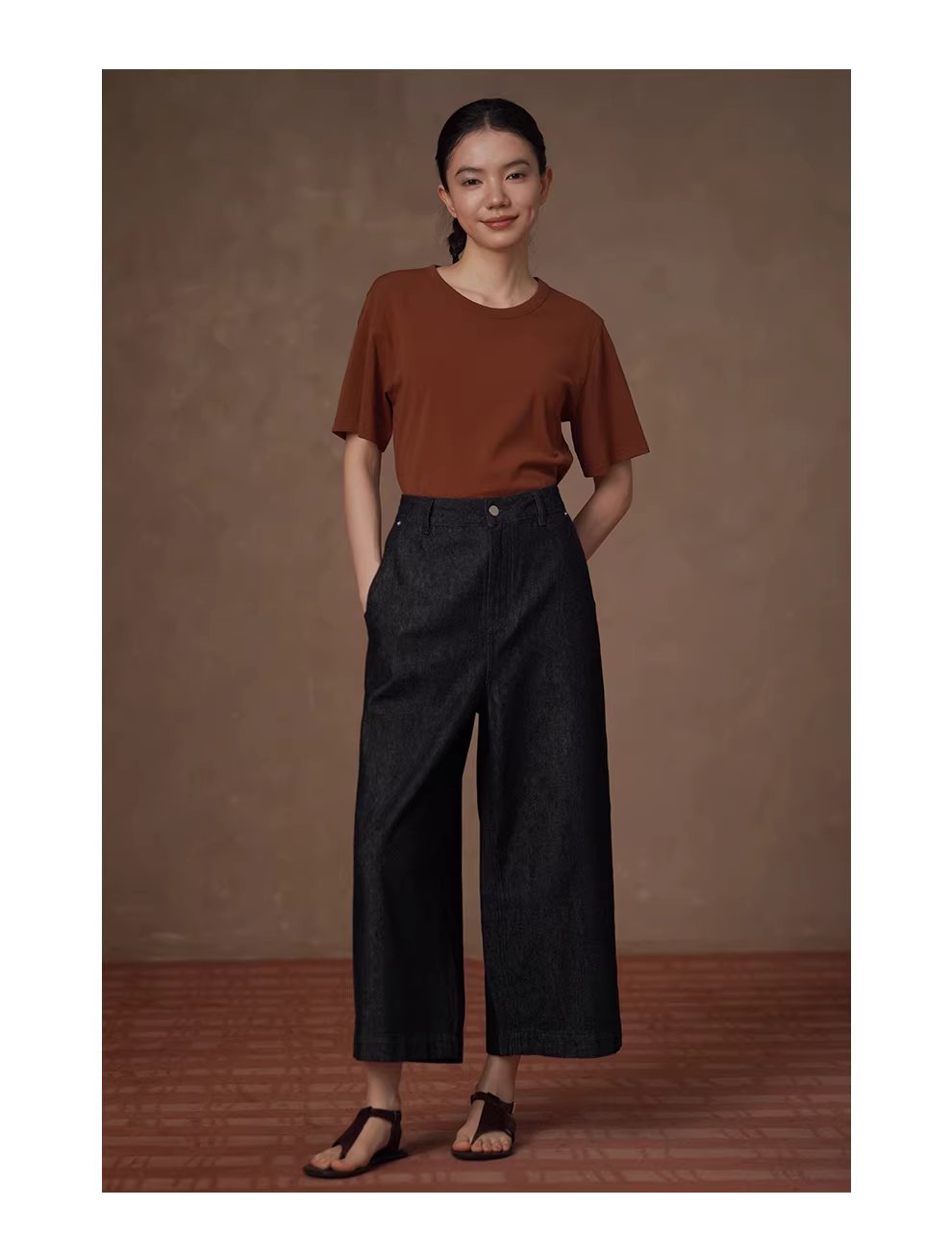 品質高棉丹寧直筒褲型修飾腿型寬鬆高腰顯瘦八分牛仔褲,品質高棉丹寧直筒褲型修飾腿型寬鬆高腰顯瘦八分牛仔褲,HBFS3021,品質高棉丹寧直筒褲型修飾腿型寬鬆高腰顯瘦八分牛仔褲,親膚透氣,直筒修飾