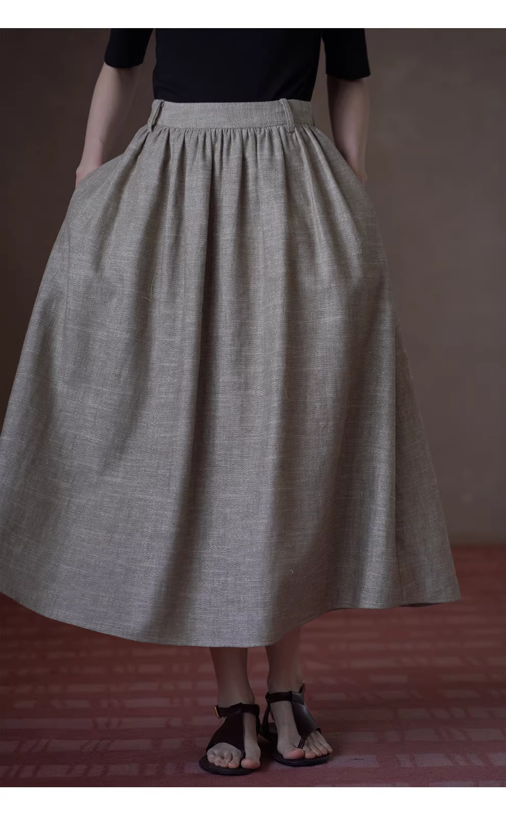 淡人山穿搭亞麻苧麻棉混紡高腰壓褶顯瘦蓬蓬半身裙女,淡人山穿搭亞麻苧麻棉混紡高腰壓褶顯瘦蓬蓬半身裙女,HBFS2017,淡人山穿搭亞麻苧麻棉混紡高腰壓褶顯瘦蓬蓬半身裙女,高腰壓褶,蓬蓬裙擺