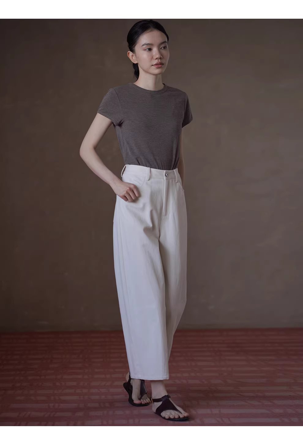 回暖春日高支棉麻混紡斜紋肌理高腰直筒顯瘦八分褲子女,回暖春日高支棉麻混紡斜紋肌理高腰直筒顯瘦八分褲子女,HBFS3023,回暖春日高支棉麻混紡斜紋肌理高腰直筒顯瘦八分褲子女,柔軟挺版,直筒修身