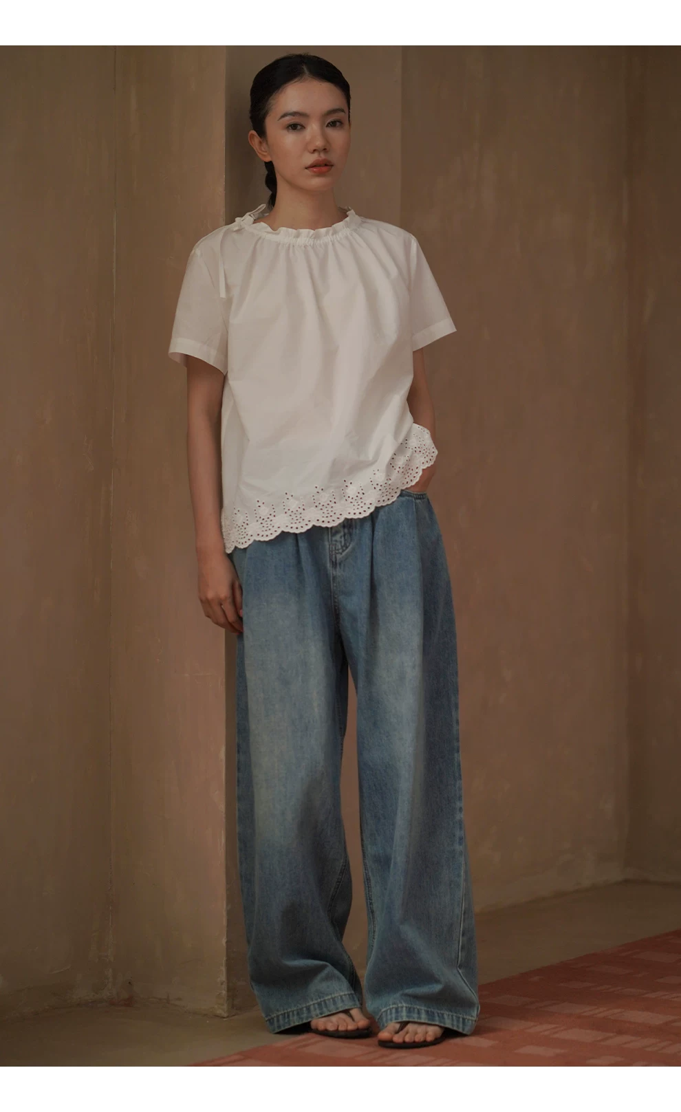 訂製法式刺繡下擺100棉抽繩繫帶領口多穿寬鬆短袖襯衫女,訂製法式刺繡下擺100棉抽繩繫帶領口多穿寬鬆短袖襯衫女,HBFS1096,訂製法式刺繡下擺100棉抽繩繫帶領口多穿寬鬆短袖襯衫女,純棉舒適,法式慵懶