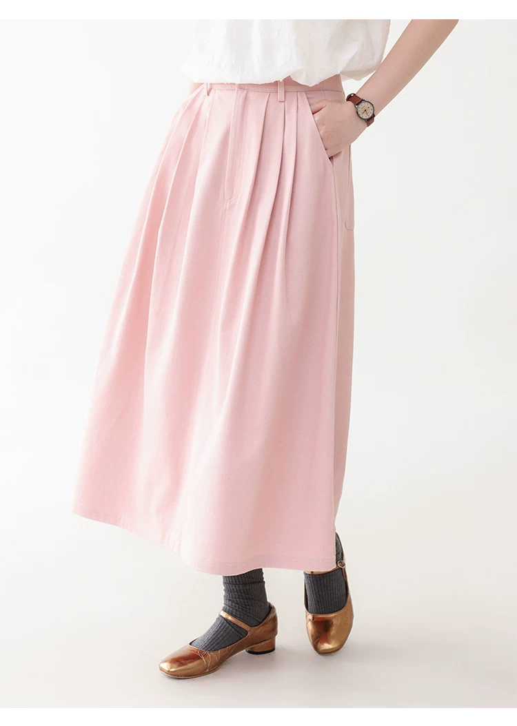 粉紅色中高腰壓褶牛仔半身裙女夏季新款純棉中長裙,粉紅色中高腰壓褶牛仔半身裙女夏季新款純棉中長裙,HBFS2020,粉紅色中高腰壓褶牛仔半身裙女夏季新款純棉中長裙,高腰壓摺,全棉面料