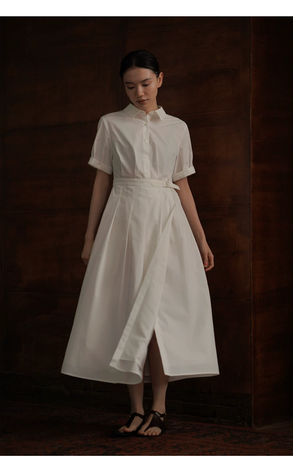 復古優雅可調式收腰顯瘦透氣棉感通勤經典款襯衫洋裝,復古優雅可調式收腰顯瘦透氣棉感通勤經典款襯衫洋裝,HBFS7048,復古優雅可調式收腰顯瘦透氣棉感通勤經典款襯衫洋裝,俐落知性,腰部調節