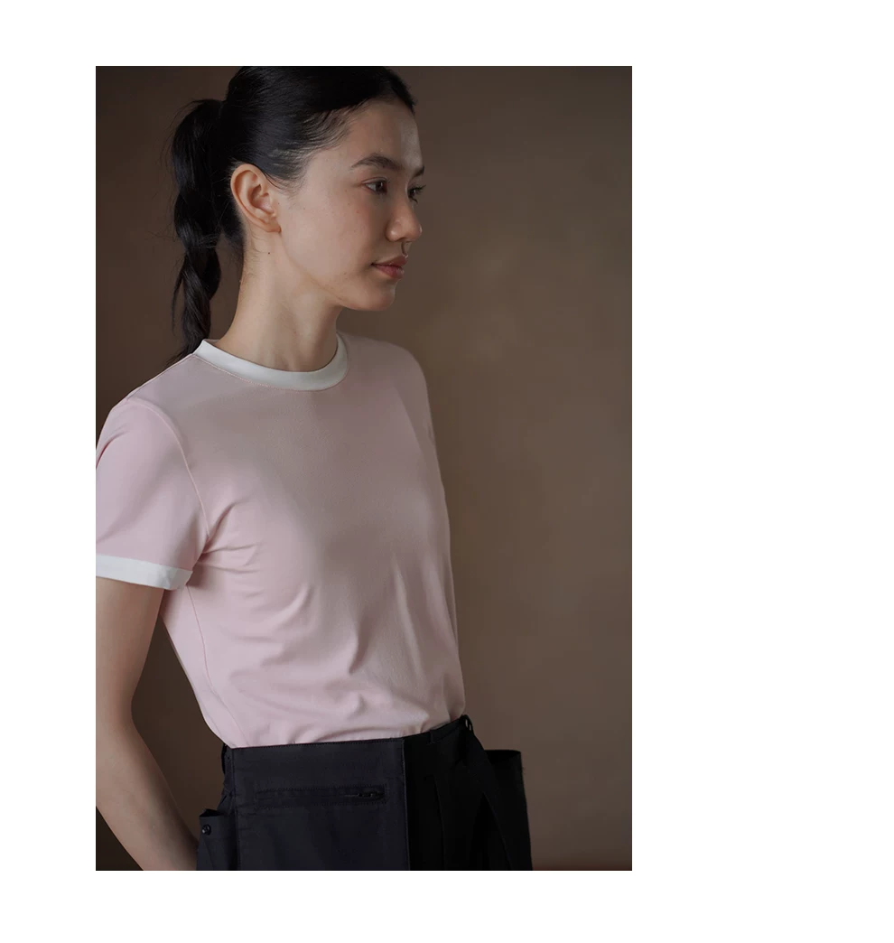 高支莫代爾霧面軟糯撞色領口減齡層次感基礎款短袖T恤女,高支莫代爾霧面軟糯撞色領口減齡層次感基礎款短袖T恤女,HBFS1153,高支莫代爾霧面軟糯撞色領口減齡層次感基礎款短袖T恤女,撞色領口,柔軟透氣