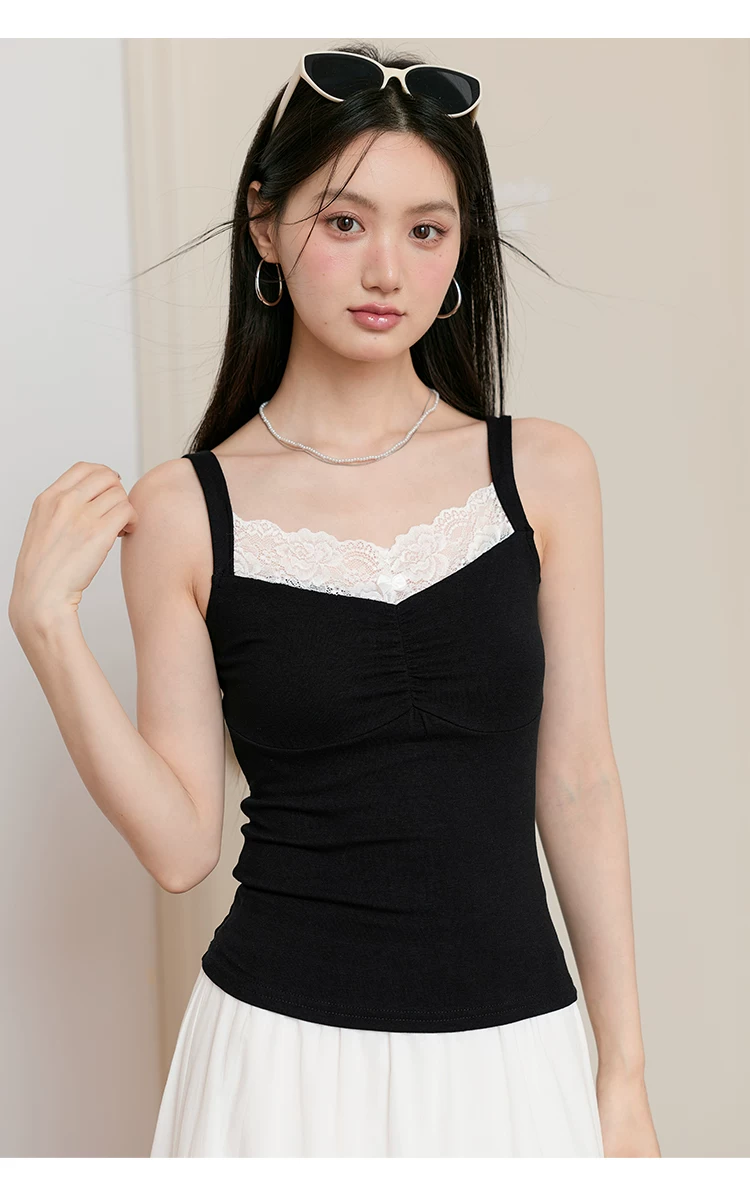 大尺碼黑色吊帶無袖上衣2026新款蕾絲拼接背心女外穿夏季小衫,大尺碼黑色吊帶無袖上衣2026新款蕾絲拼接背心女外穿夏季小衫,HBFS1223,大尺碼黑色吊帶無袖上衣2026新款蕾絲拼接背心女外穿夏季小衫,中大尺碼,蕾絲拼接
