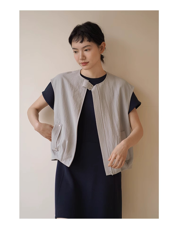 天然清新無公害少女休閒馬甲疊穿寬鬆涼感顯瘦無袖外套