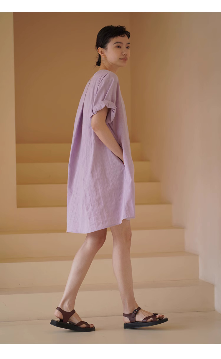 夢幻小人魚洋裝肌理感提花棉感親膚寬鬆A字顯瘦裙子女