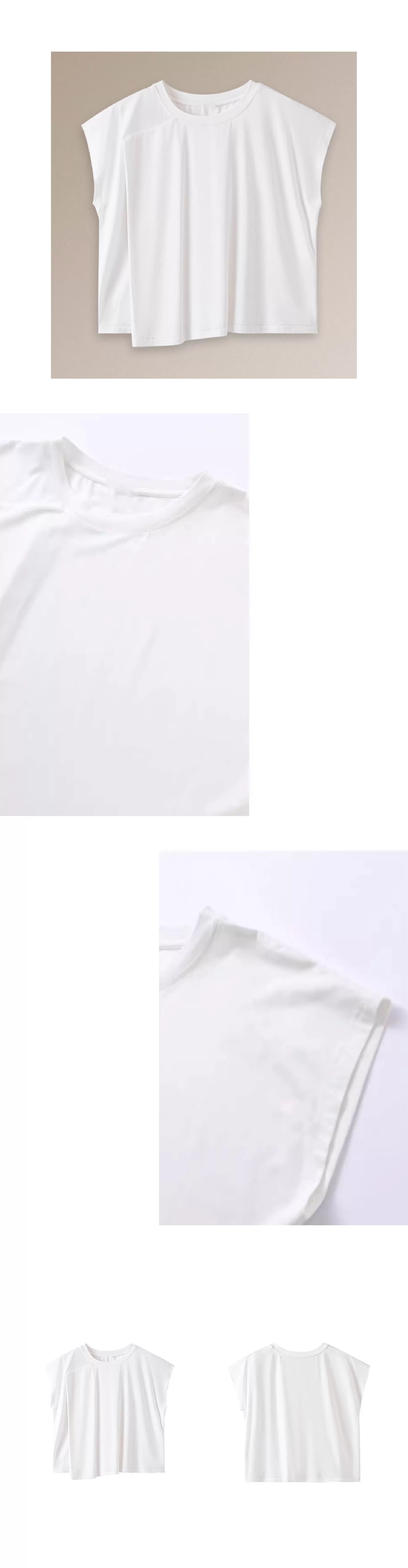 設計感活褶簡約小飛袖T恤圓領寬鬆顯瘦透氣薄款氣質上衣
