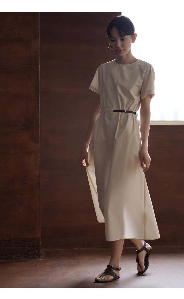 心選氛圍洋裝水洗100棉拼接腰帶設計短袖寬鬆顯瘦裙子,心選氛圍洋裝水洗100棉拼接腰帶設計短袖寬鬆顯瘦裙子,HBES7201,心選氛圍洋裝水洗100棉拼接腰帶設計短袖寬鬆顯瘦裙子,簡約大方,腰帶設計