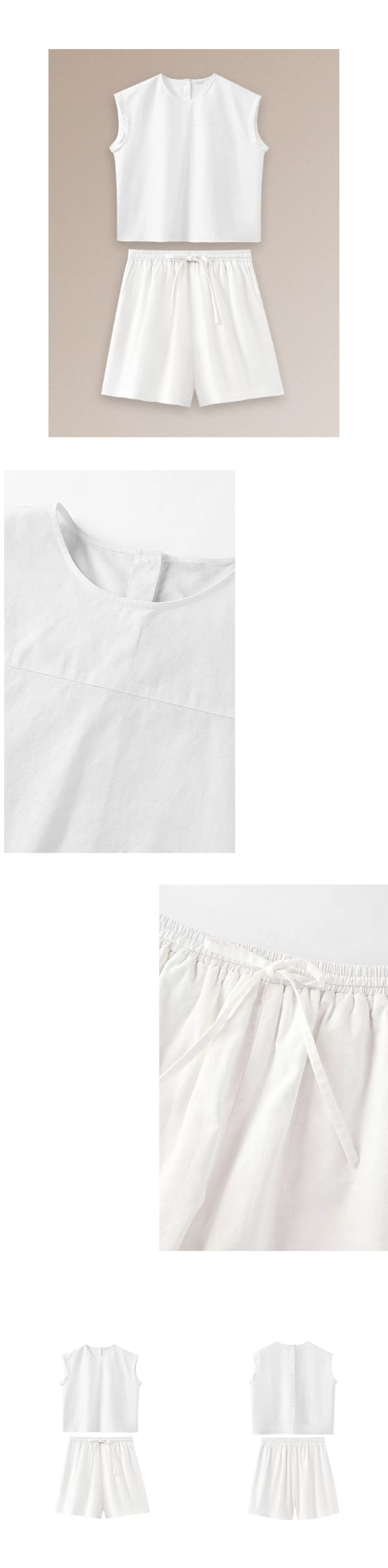 月光沙灘亞麻棉混紡度假透氣涼爽寬鬆上衣短褲兩件套裝