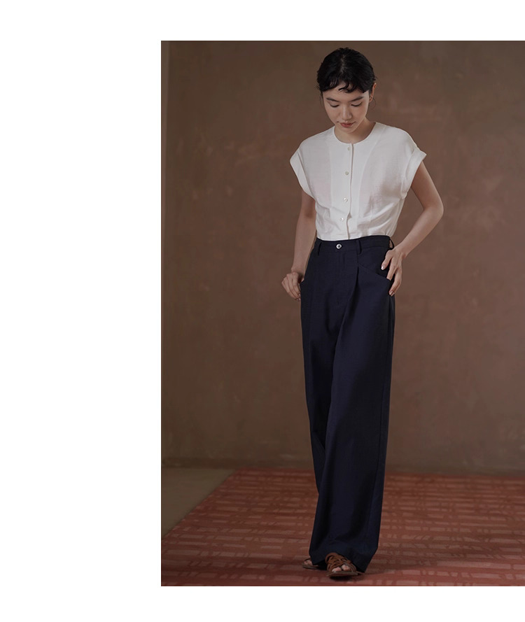 都會通勤女小眾設計長褲顯瘦高腰雙分割寬鬆紗卡寬腿褲,都會通勤女小眾設計長褲顯瘦高腰雙分割寬鬆紗卡寬腿褲,HBES3097,都會通勤女小眾設計長褲顯瘦高腰雙分割寬鬆紗卡寬腿褲,高腰壓摺,天絲混紡