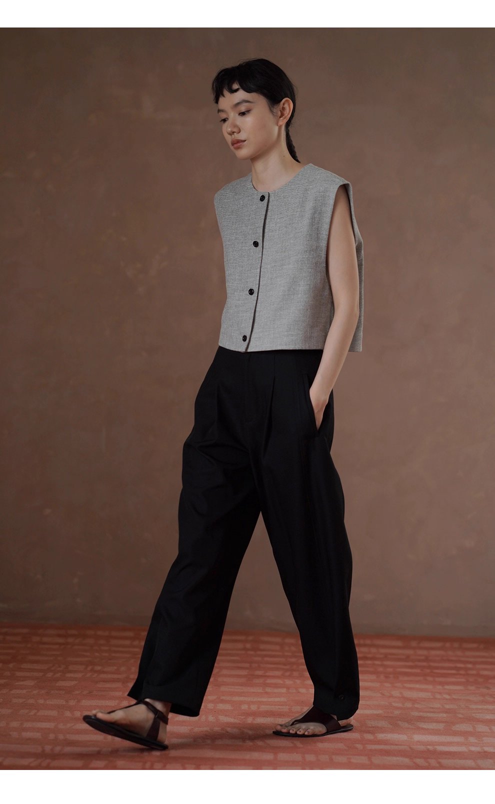 晨會通勤西裝褲垂順顯瘦可調腳口設計通勤闊腿長褲女