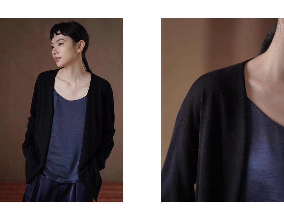 紙片人開襟衫萊賽爾亞麻輕薄寬鬆顯瘦慵懶通勤針織外套女