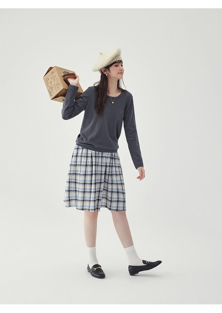 韓系純色毛衣長袖針織衫女秋季新款圓領純棉上衣