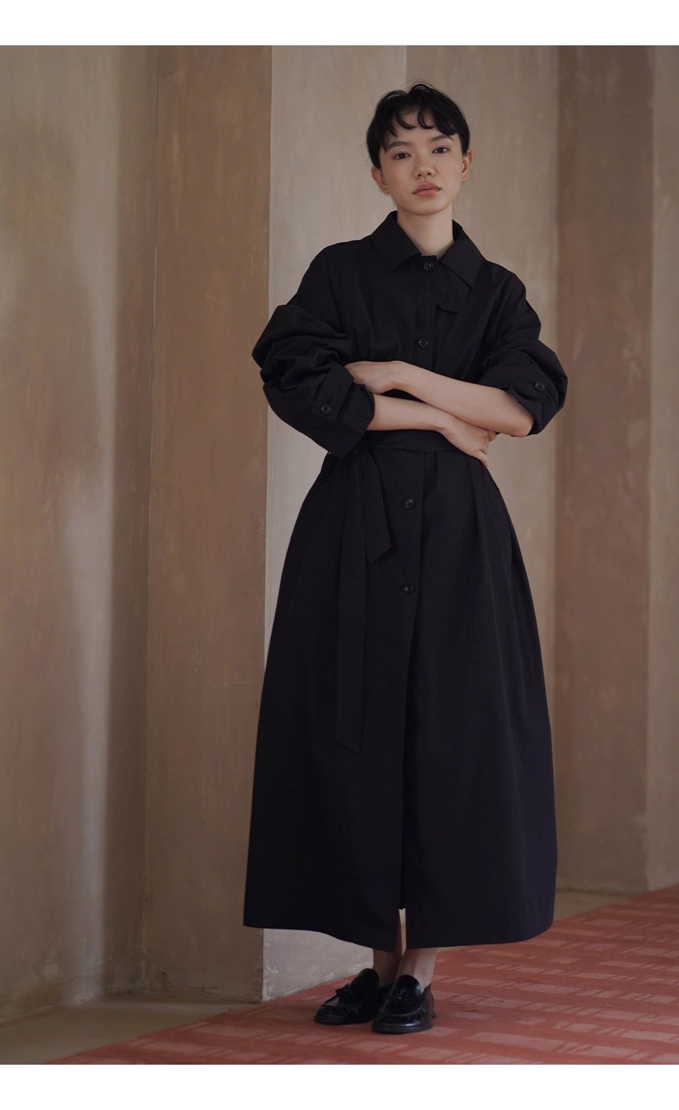 秋日安全感風衣經典基本款寬鬆顯瘦長款通勤簡約外套女