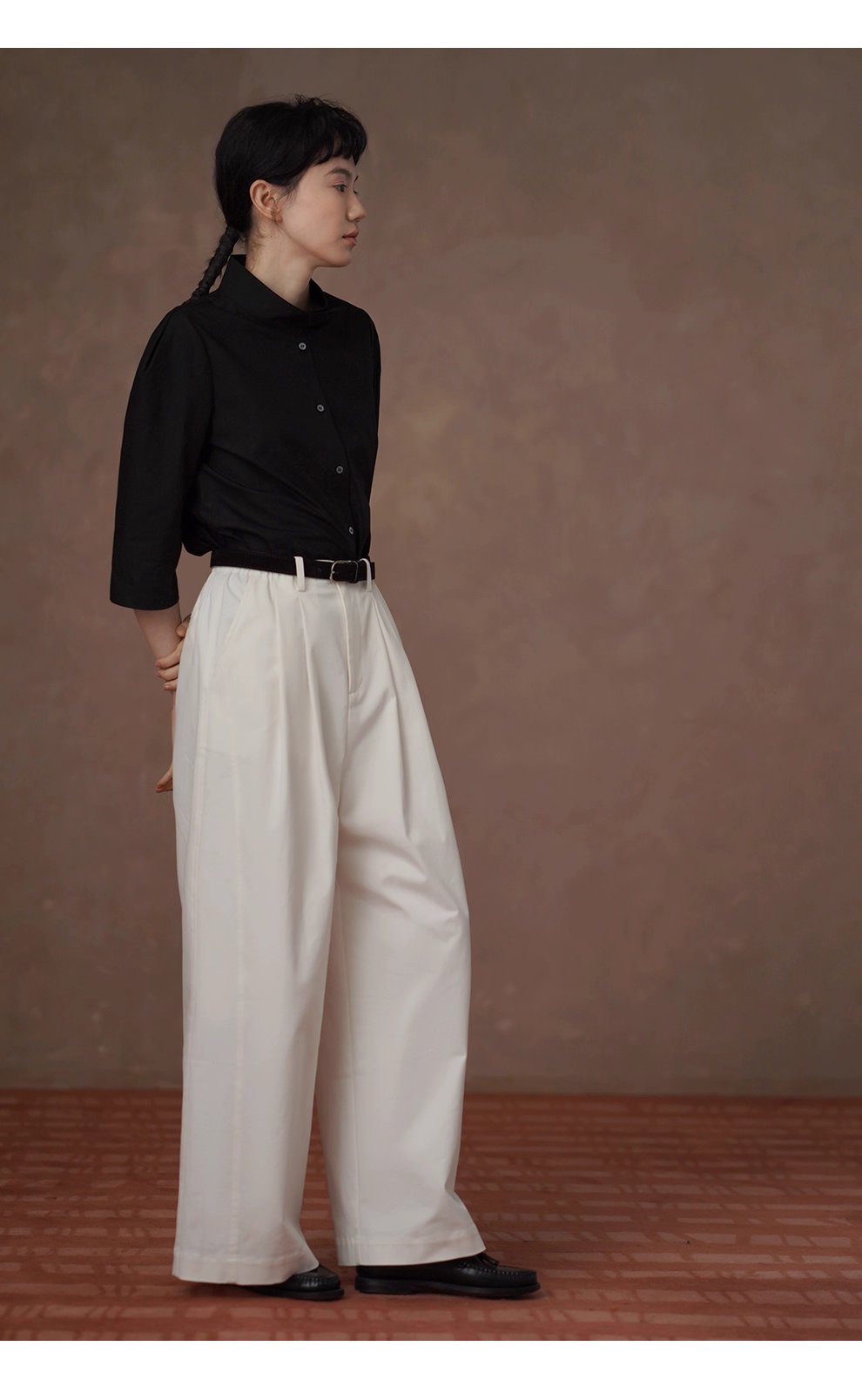 立裁版型挺括親膚萊賽爾棉上衣立領半袖通勤顯瘦襯衫女