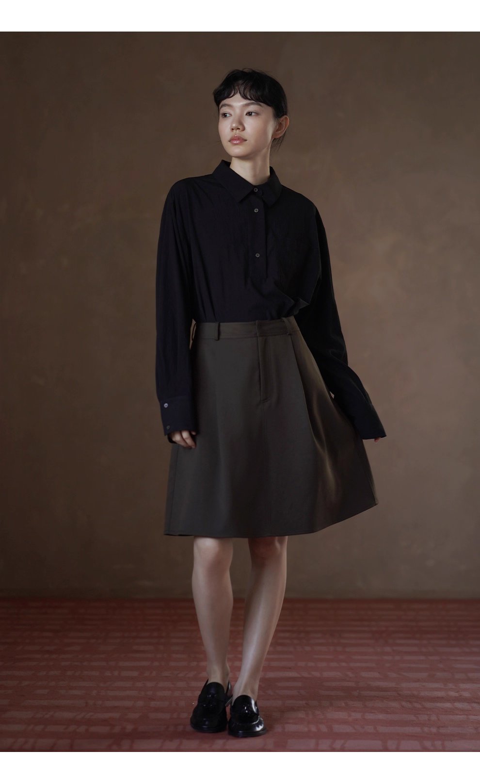 老錢氣質鬆弛寬鬆顯瘦半開門襟襯衫滑爽通勤長袖polo女