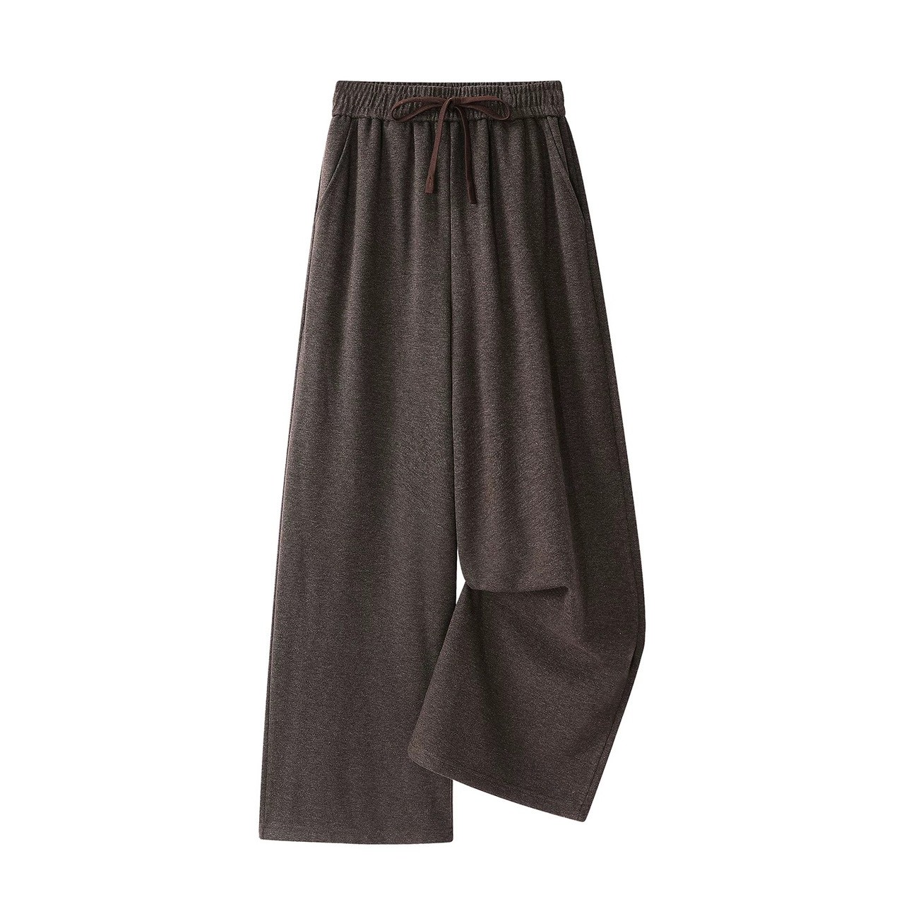 冬季慵懶風格寬鬆顯瘦抽繩衛衣垂感休閒褲闊腿套裝組