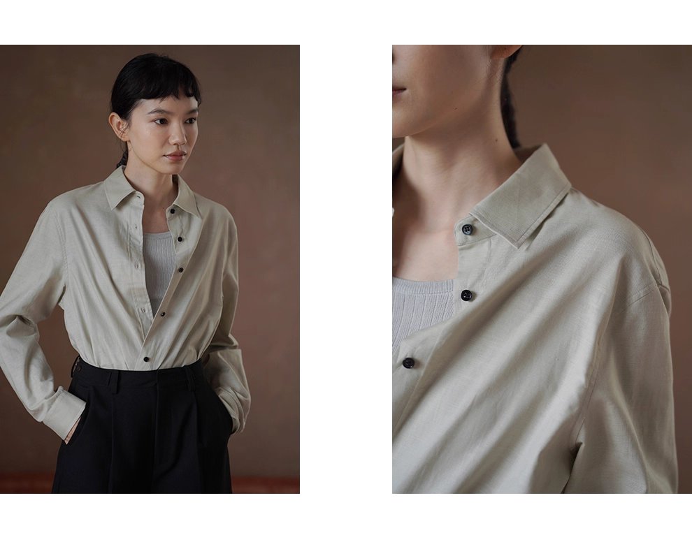基本款日常襯衫多穿實用型寬鬆通勤顯瘦長袖百搭上衣女