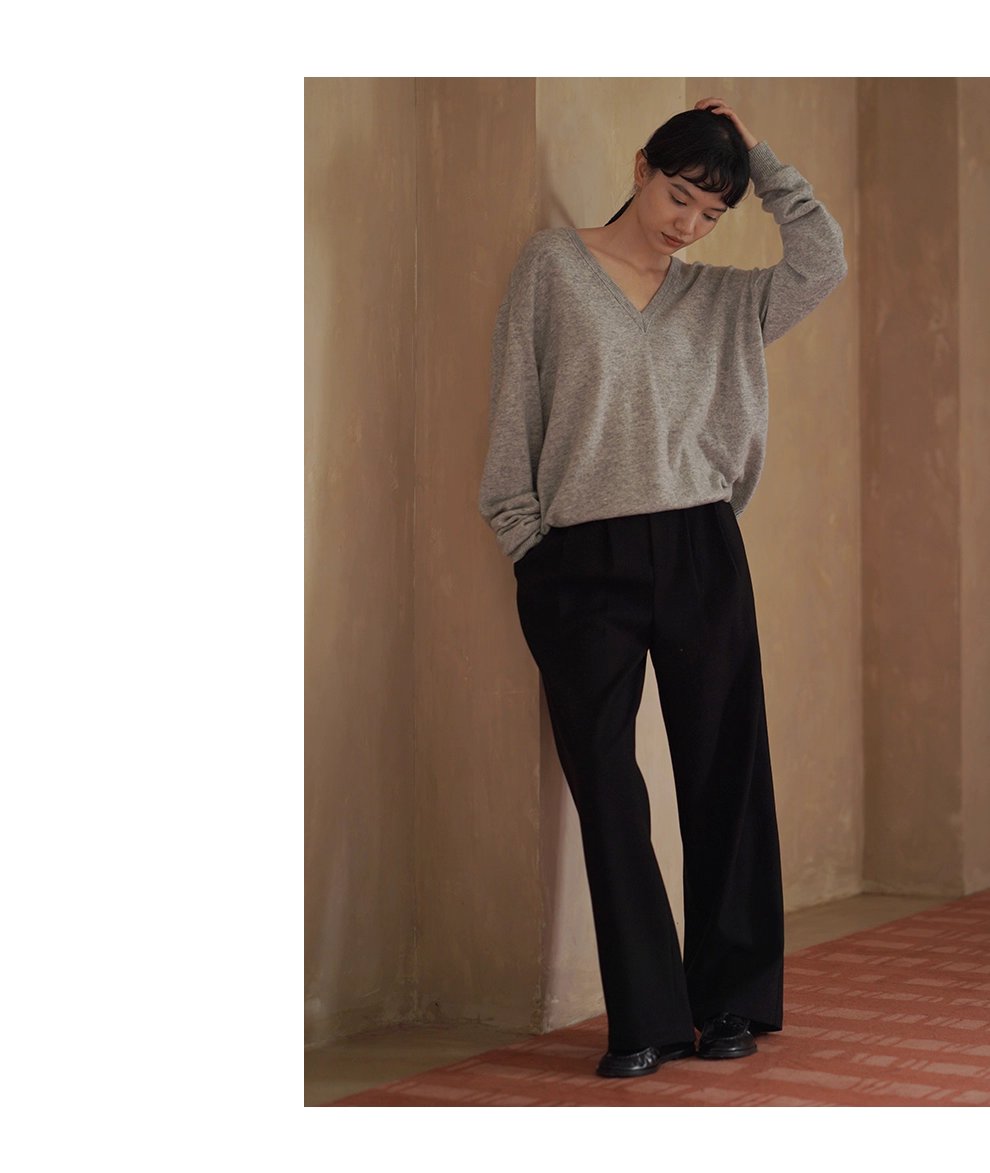 長腿基因側邊雙腰袢設計高腰顯瘦品質通勤寬鬆直筒長褲