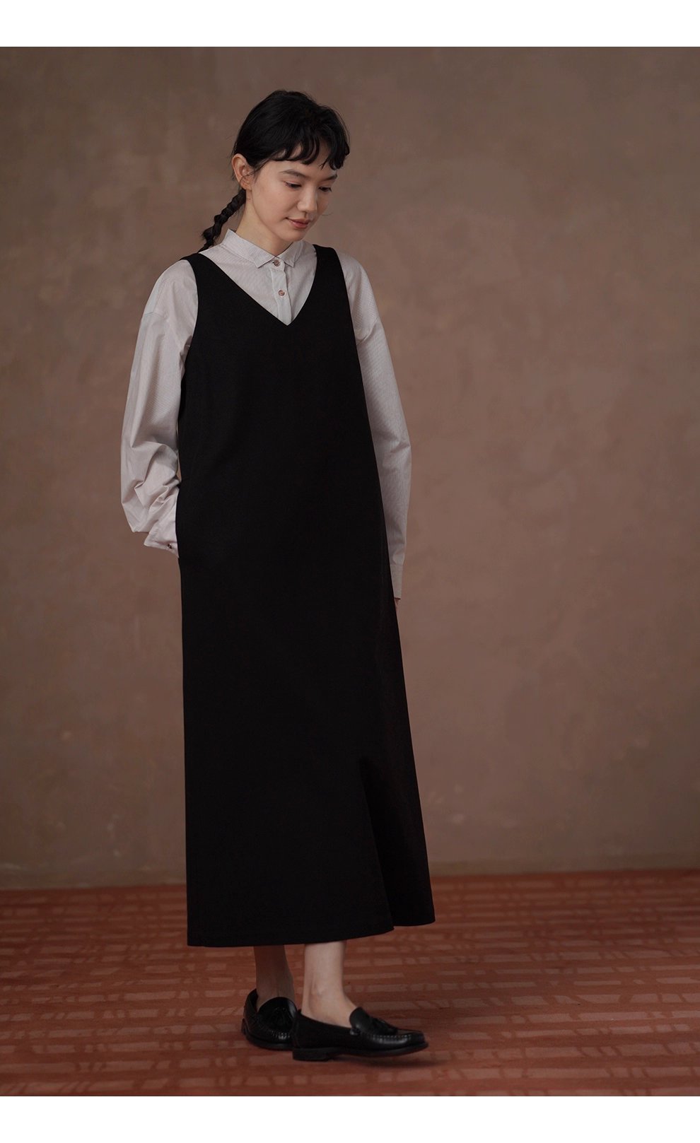 素描課堂藝術生襯衫小尖領設計細條紋寬鬆顯瘦通勤上衣