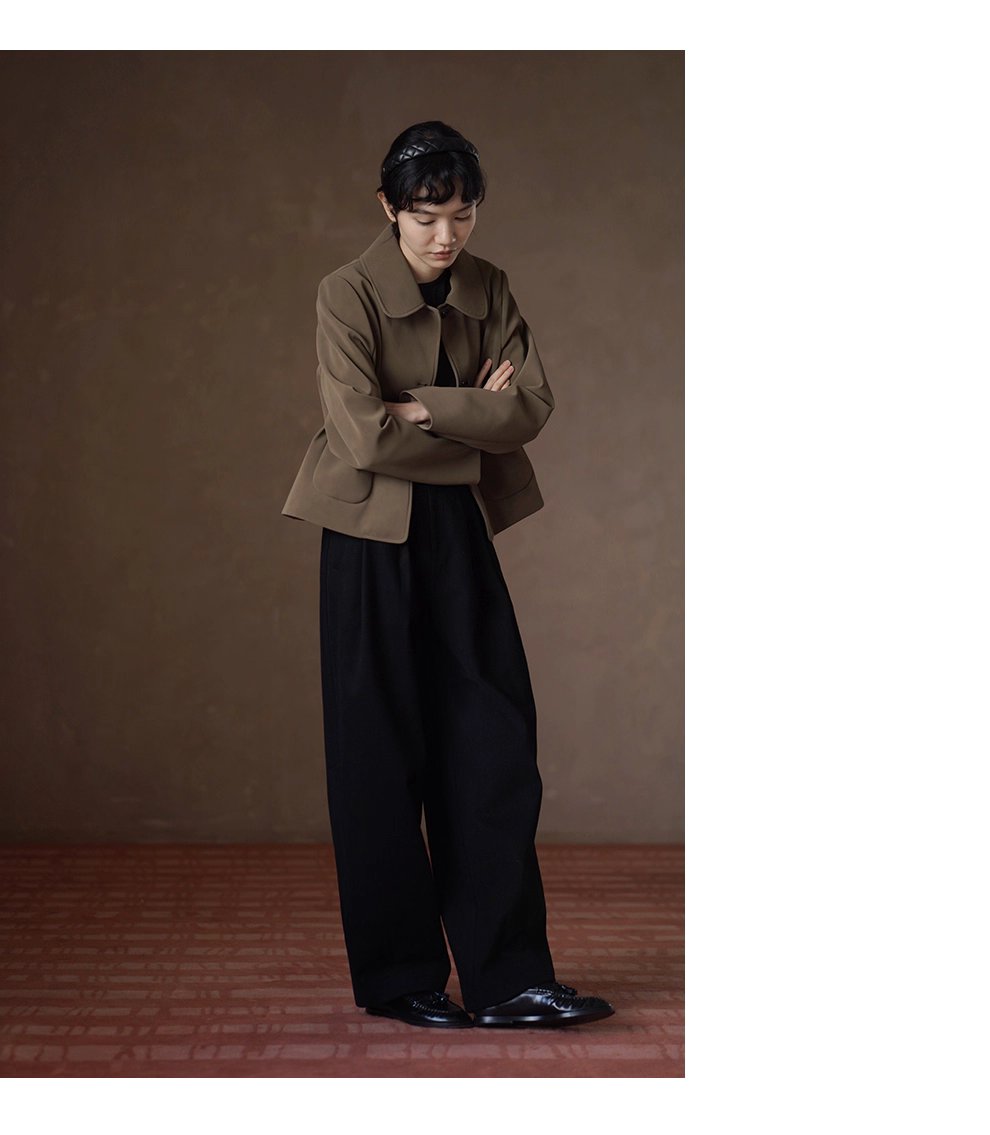 低調霧面紗卡品質長褲可調式褲袢高腰寬鬆顯瘦直筒褲女