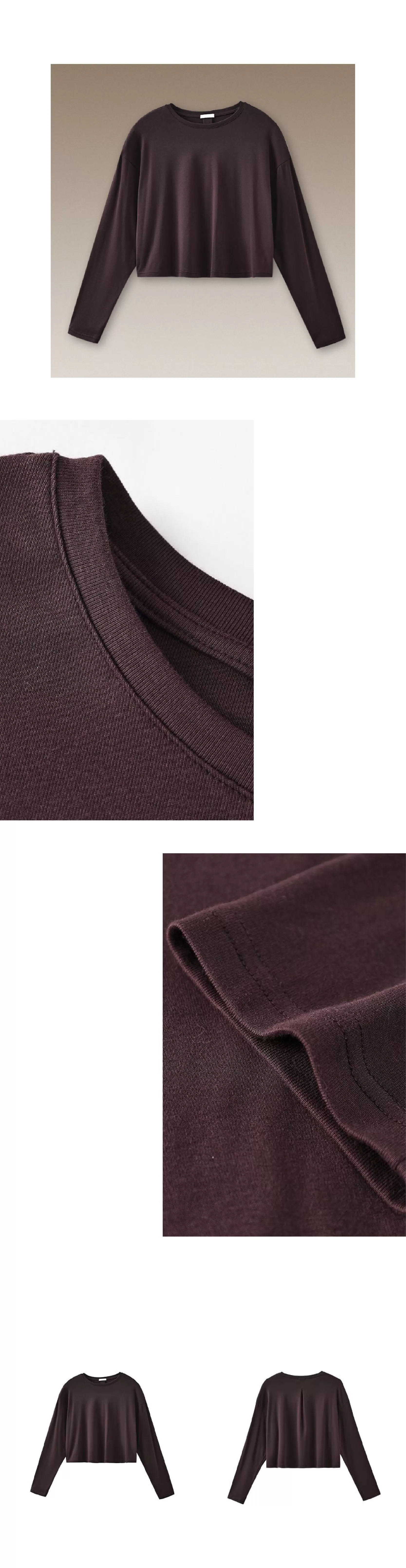 質感加分配色內搭T恤柔軟棉感寬鬆短長袖圓領顯瘦上衣