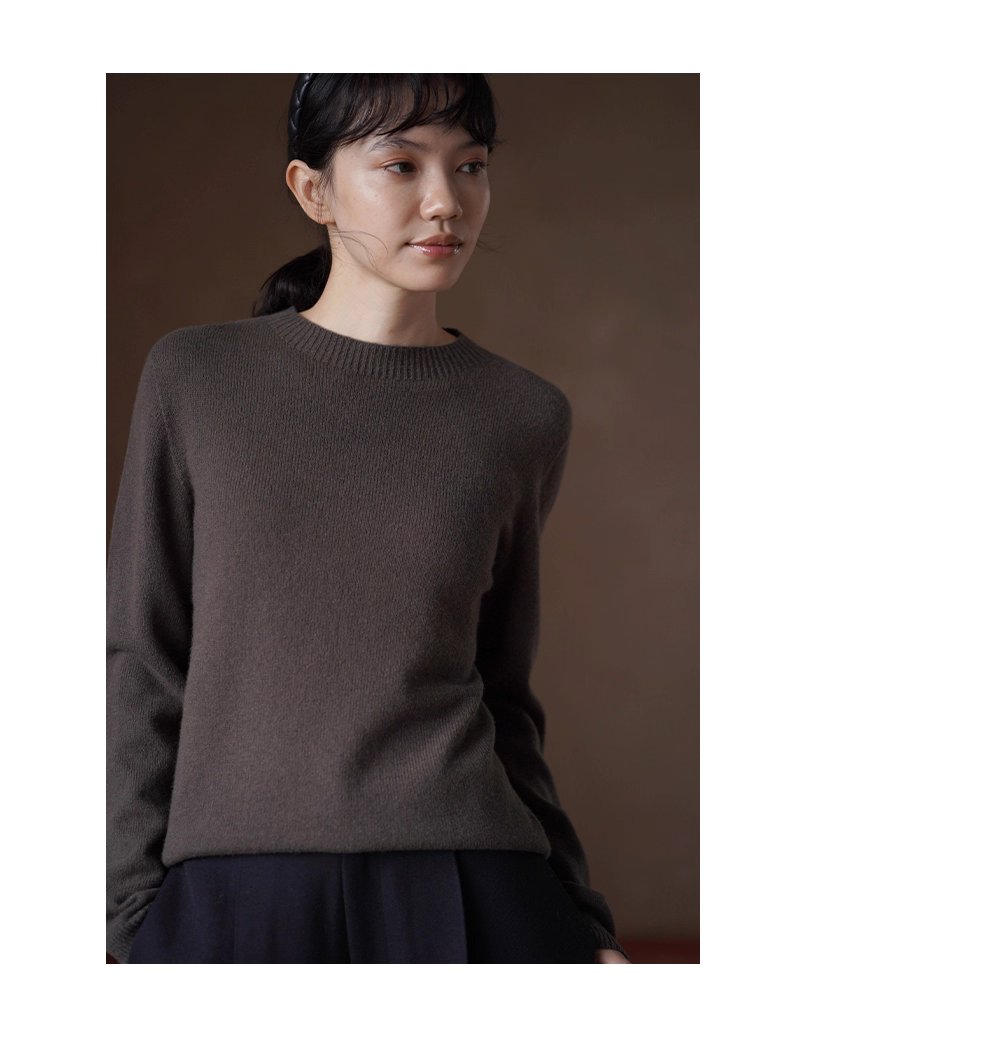 閉眼入基本款100綿羊毛寬鬆圓領柔軟內搭顯瘦針織上衣女