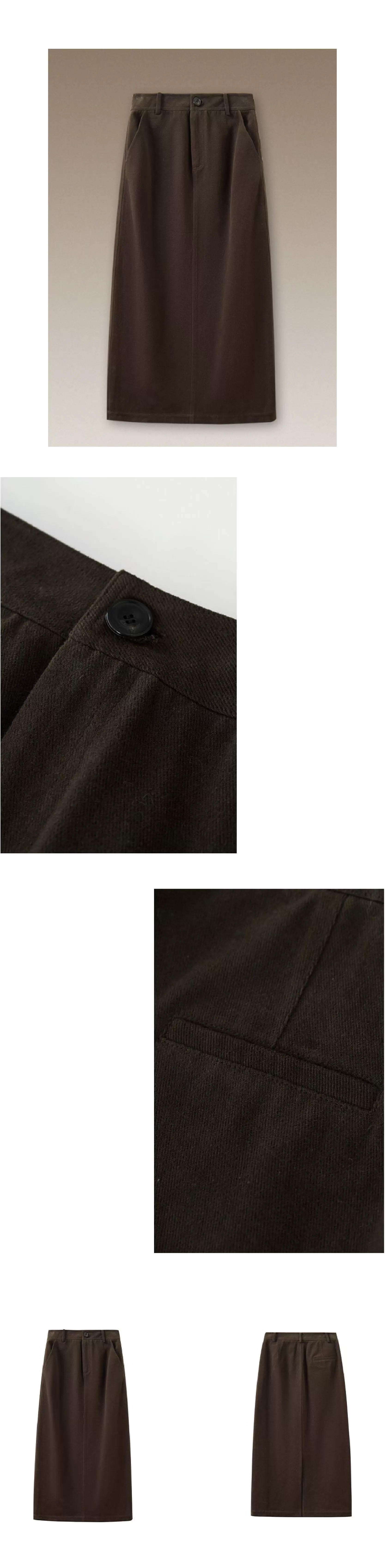 極簡H型通勤半身裙微彈斜紋磨毛紗卡高腰顯瘦長裙女