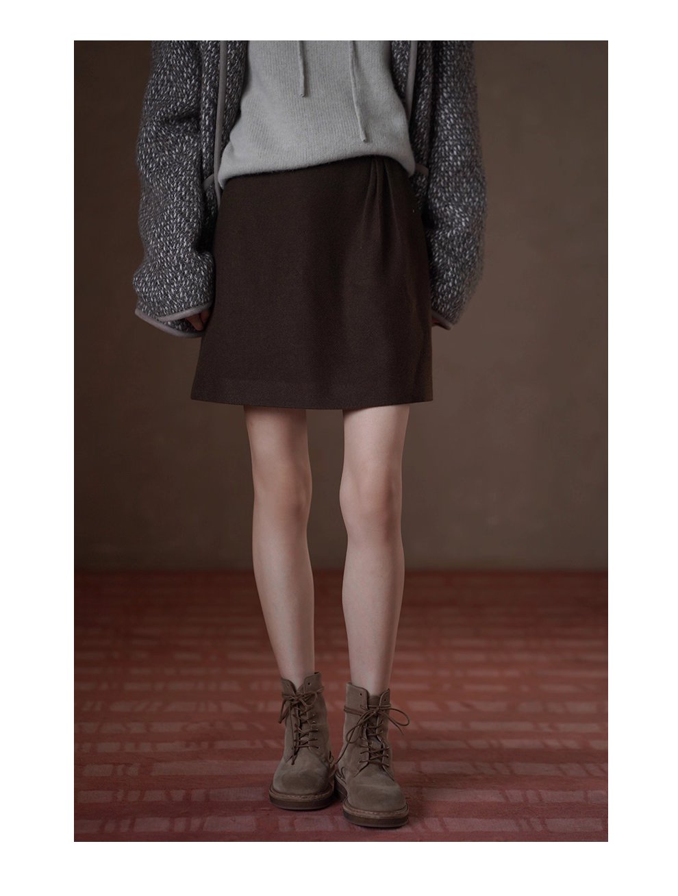 搭配公式含羊毛呢料A字後牛筋鬆緊高腰顯瘦短款半身裙女,搭配公式含羊毛呢料A字後牛筋鬆緊高腰顯瘦短款半身裙女,HBEW2024,搭配公式含羊毛呢料A字後牛筋鬆緊高腰顯瘦短款半身裙女,A字裙型,羊毛混紡