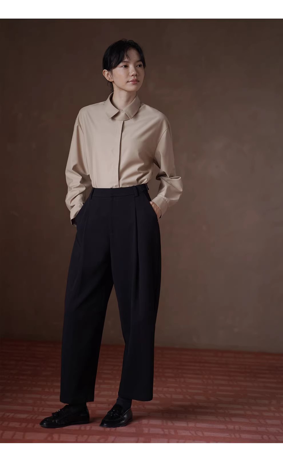 通勤褲王經典不敗顯瘦寬鬆直筒高腰抓毛加厚西裝長褲女,通勤褲王經典不敗顯瘦寬鬆直筒高腰抓毛加厚西裝長褲女,HBEW3039,通勤褲王經典不敗顯瘦寬鬆直筒高腰抓毛加厚西裝長褲女,日字扣腰帶,直筒版型