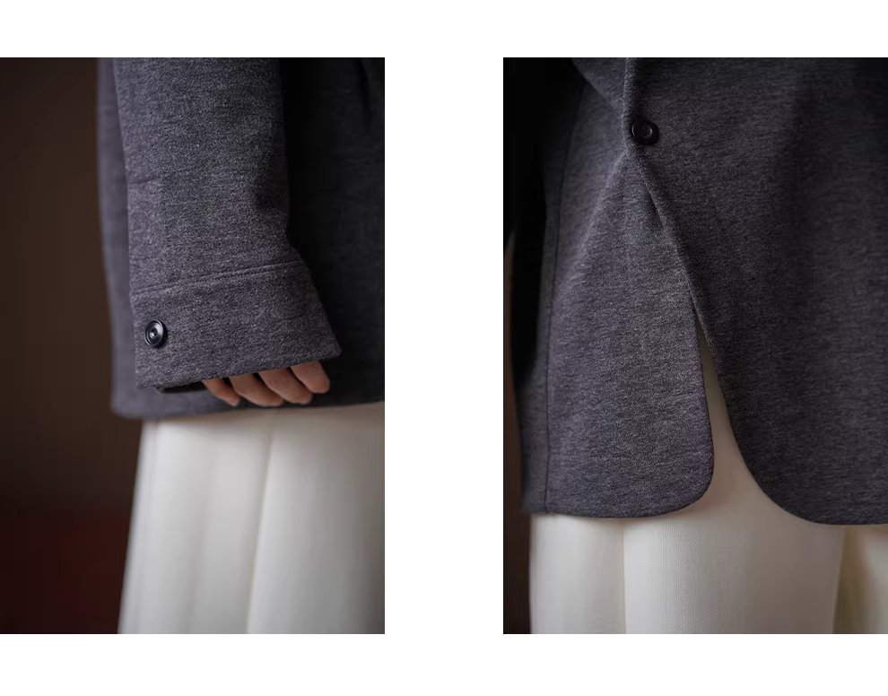 慵懶寬鬆毛感柔軟垂順薄呢圓領弧形下擺紐扣設計顯瘦T恤,慵懶寬鬆毛感柔軟垂順薄呢圓領弧形下擺紐扣設計顯瘦T恤,HBEW1141,慵懶寬鬆毛感柔軟垂順薄呢圓領弧形下擺紐扣設計顯瘦T恤,簡單有型,毛呢面料