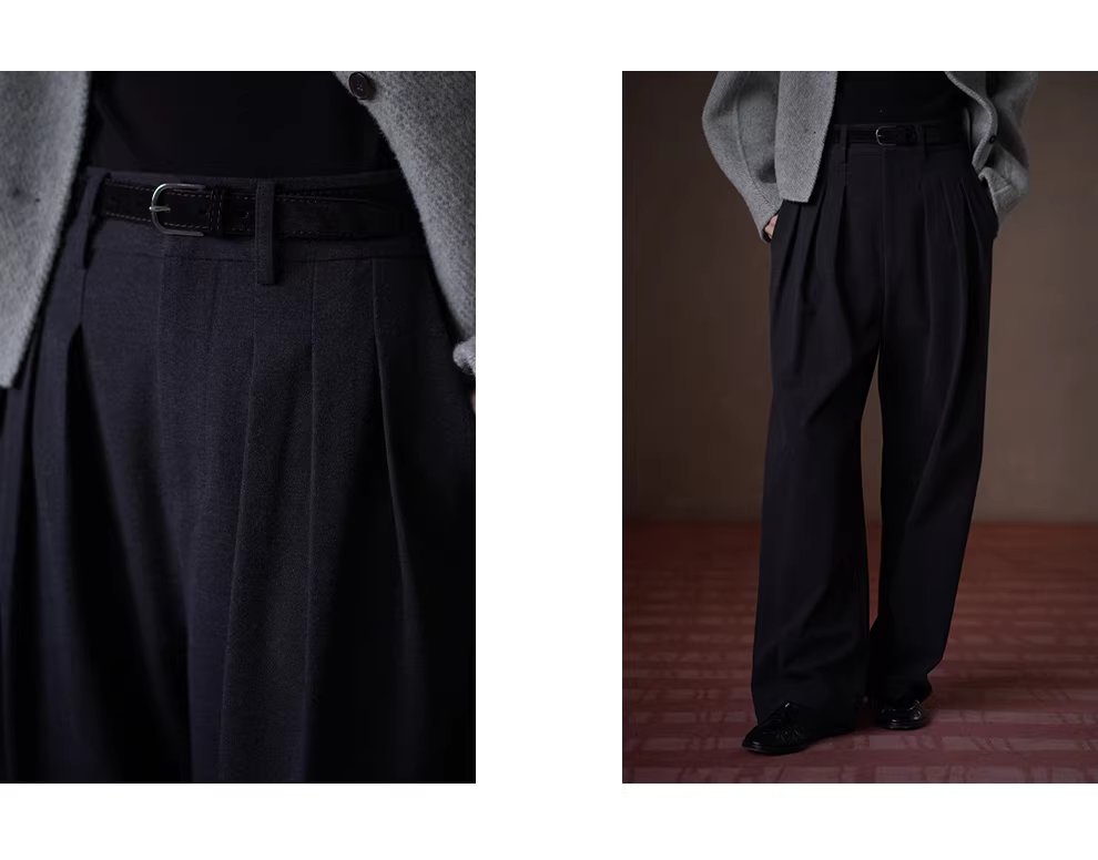 通勤協議毛感呢料寬鬆西裝褲高腰顯瘦直筒不挑人長褲女,通勤協議毛感呢料寬鬆西裝褲高腰顯瘦直筒不挑人長褲女,HBEW3046,通勤協議毛感呢料寬鬆西裝褲高腰顯瘦直筒不挑人長褲女,高腰壓摺,毛呢面料