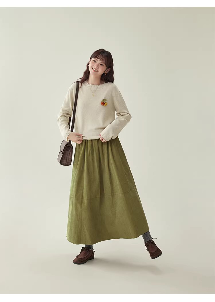 可愛胸針羊毛混紡針織衫女冬季新款慵懶長袖上衣,可愛胸針羊毛混紡針織衫女冬季新款慵懶長袖上衣,HBEW1154,可愛胸針羊毛混紡針織衫女冬季新款慵懶長袖上衣,童趣胸針,羊毛混紡