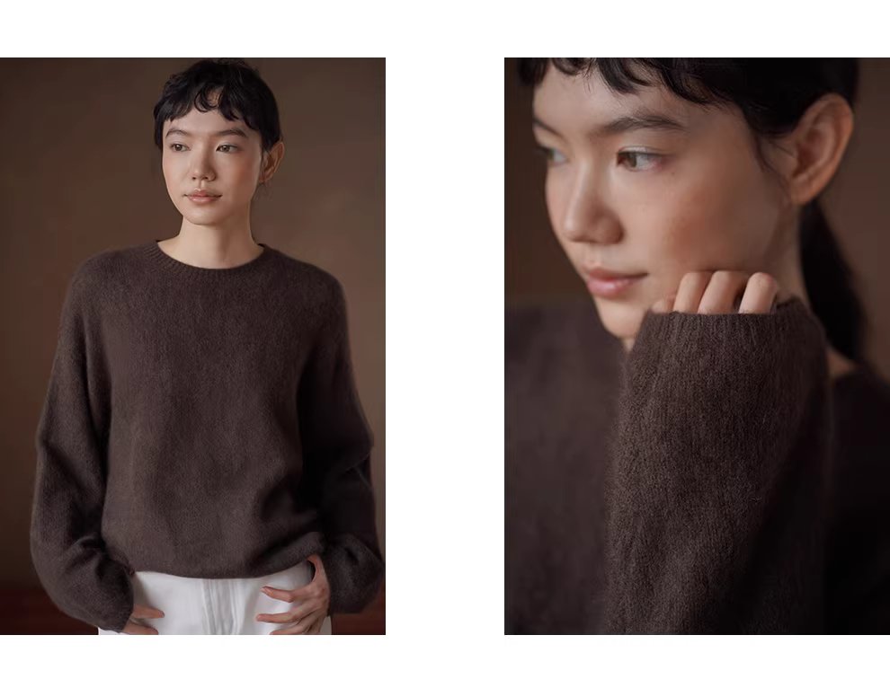 糖炒栗子毛衣高品羊絨羊毛混紡寬鬆圓領顯瘦針織上衣女,糖炒栗子毛衣高品羊絨羊毛混紡寬鬆圓領顯瘦針織上衣女,HBEW1163,糖炒栗子毛衣高品羊絨羊毛混紡寬鬆圓領顯瘦針織上衣女,質感單品,羊毛羊絨