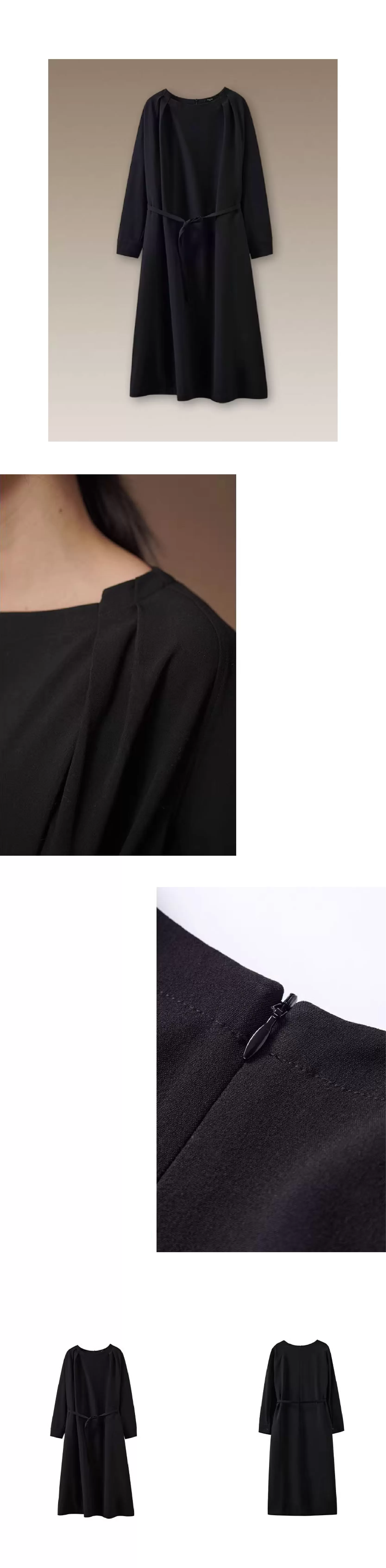 氣質且包容滿分通勤洋裝寬鬆精緻設計感顯瘦遮肉裙子,氣質且包容滿分通勤洋裝寬鬆精緻設計感顯瘦遮肉裙子,HBEW7065,氣質且包容滿分通勤洋裝寬鬆精緻設計感顯瘦遮肉裙子,壓褶細節,腰間綁繩